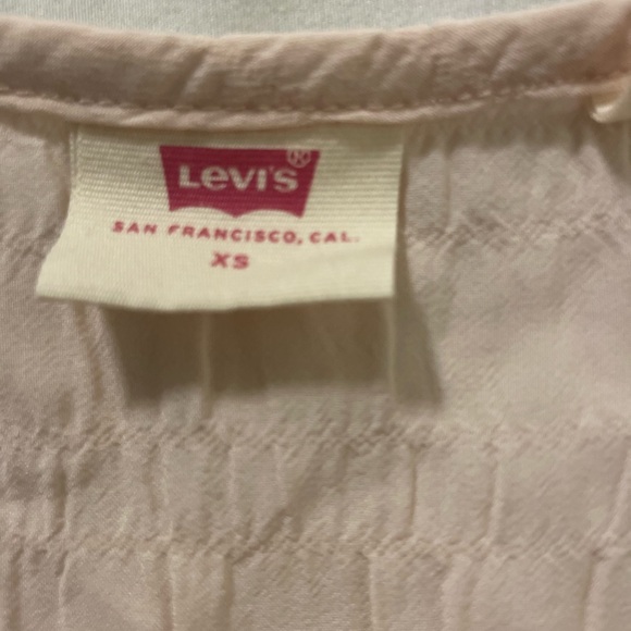 Levi's Cream Long Sleeve Tie Front Blouse - Picture 2 of 3